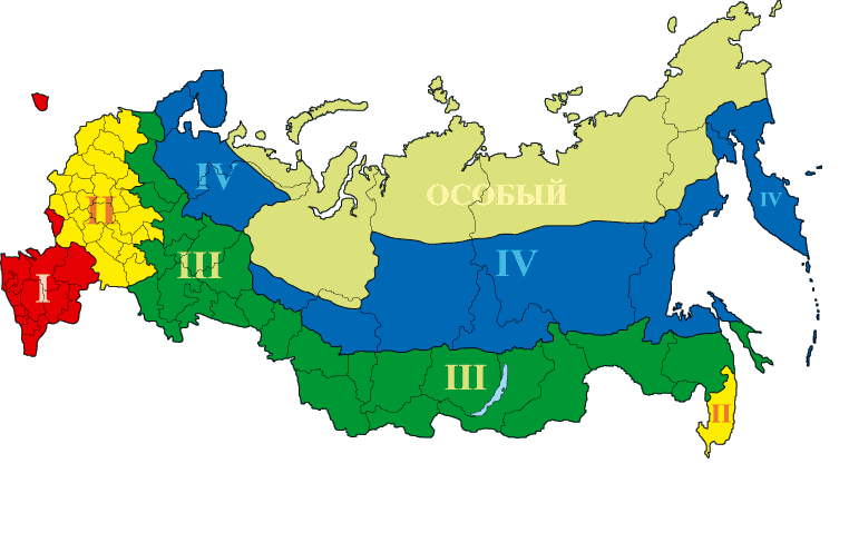 Карта климатических районов россии